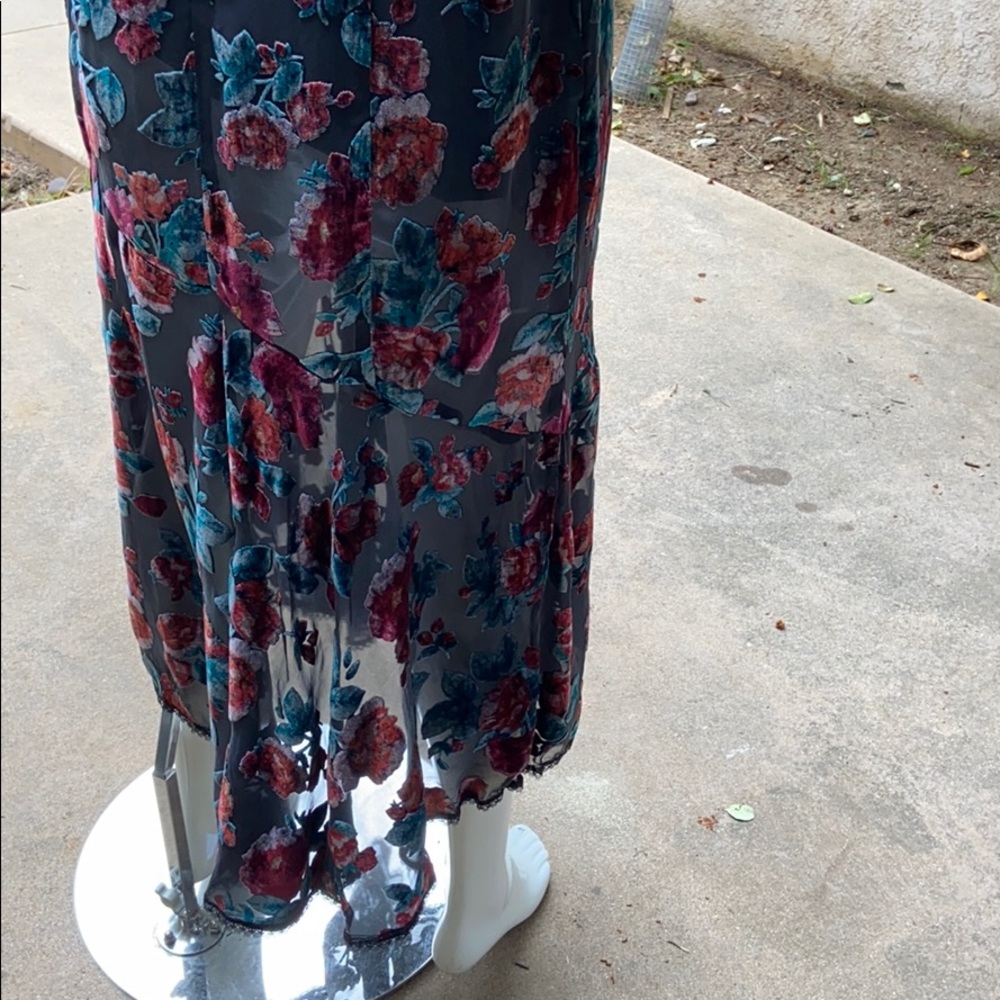 Vintage velvet silk Nanette Lepore belle floral dress gown $648 Y2K luxe - Picture 14 of 17